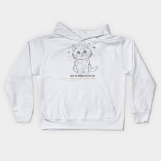 I Like my Coffee Like my Cat Coffee Cat Kids Hoodie